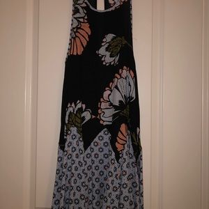 Free People black floral slip dress